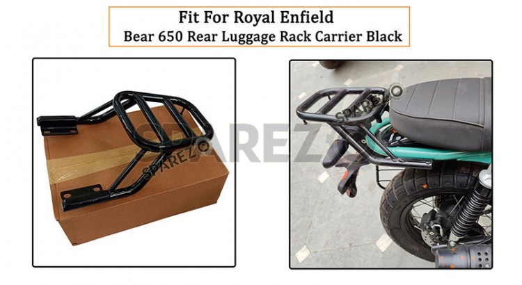 Fit For Royal Enfield Bear 650 Rear Luggage Rack Carrier Black - SPAREZO